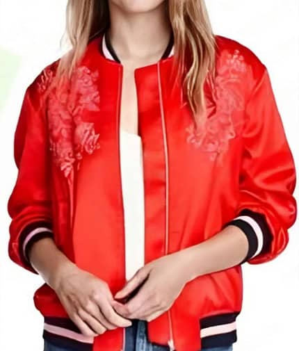 Wong and Winchester 2023 Grace Lynn Kung Red Bomber Jacket