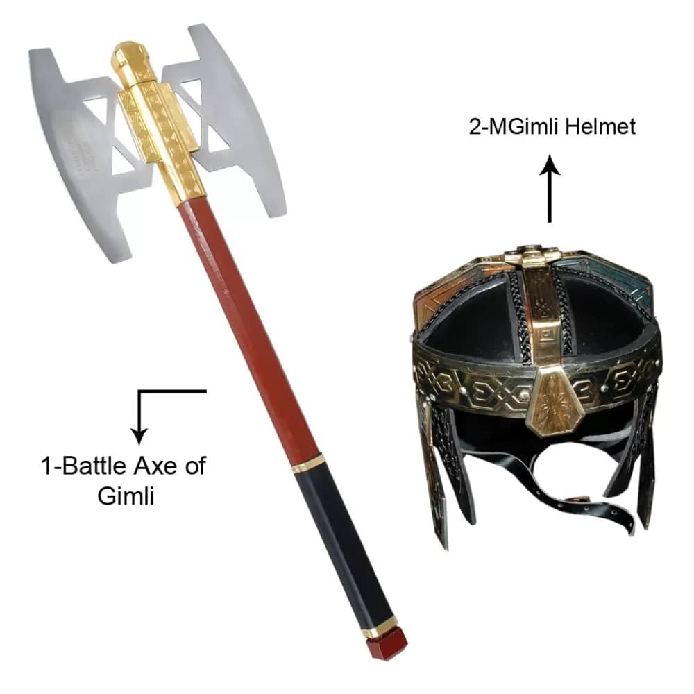 Battle Axe of Gimli & Gimli Helmet