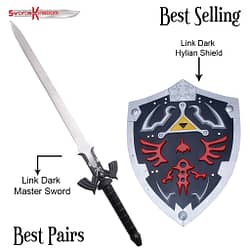 Link Dark Hylian Shield Replica 25 Inches edition & Link Dark Master Sword 44"