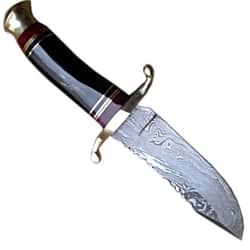 Damascus Bowie Awesome Knife Hunting Hand Steel Forged Tang Full Custom
