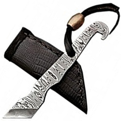 Damascus Bottle Opener Knife Wonderful Blade Copper Bead Handle