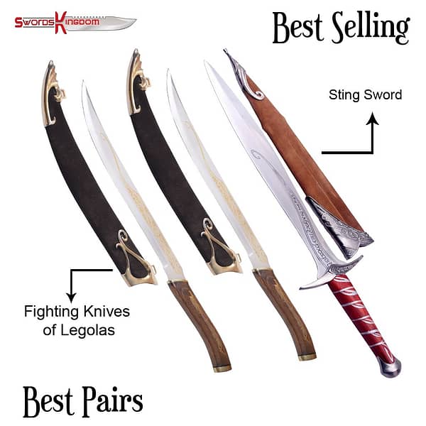 Sting Sword Replica from Lord of the Rings & Legolas Daggers Pair replica from LOTR