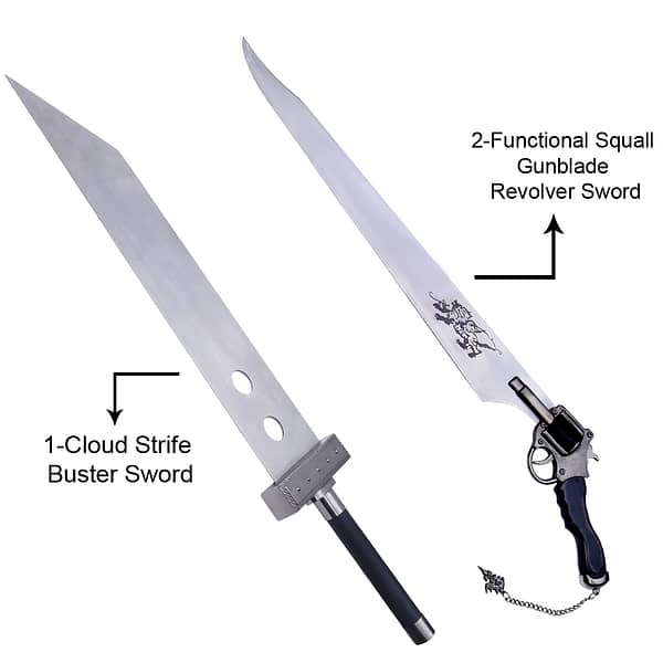Functional Squall Gunblade from Final Fantasy & Final Fantasy Cloud Strife Buster Sword