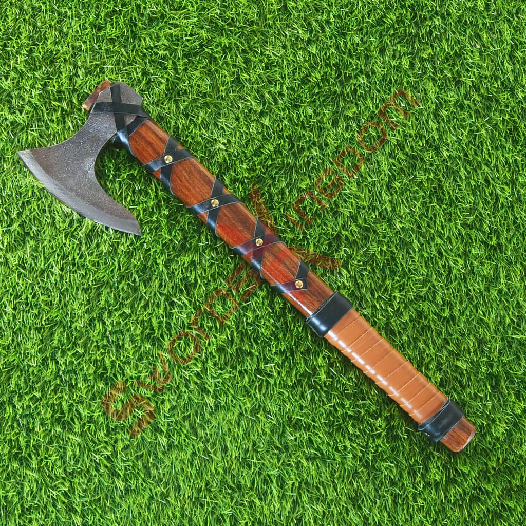 AX-7000 Custom Gift Forged Carbon Steel Viking Axe with Rose Wood
