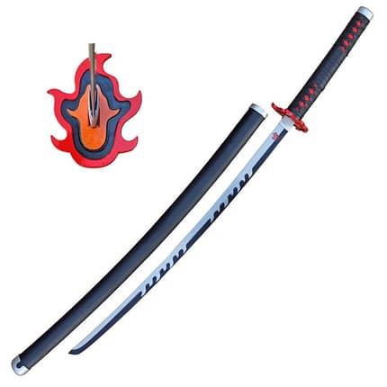 Nichirin Sword of Rengoku Kyojuro from Demon Slayer VI High Carbon Steel With Free Scabbard