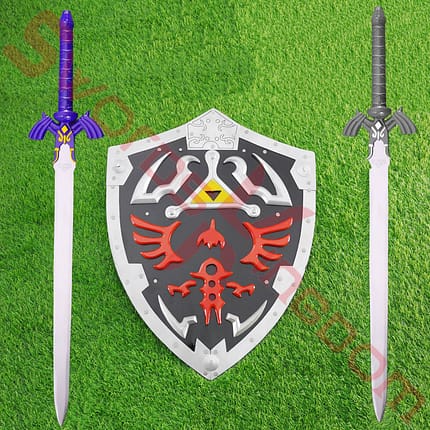Link Dark Hylian Shield and Master Swords Set