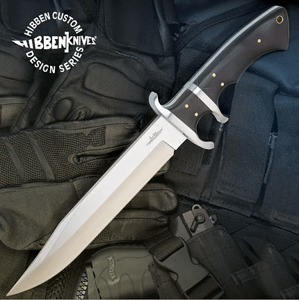 GIL HIBBEN EXPENDABLES BOWIE KNIFE WITH LEATHER SHEATH - SwordsKingdom