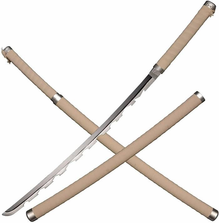 40" Demon Slayer Hashibira Inosuke Samurai Sword Wooden Katana