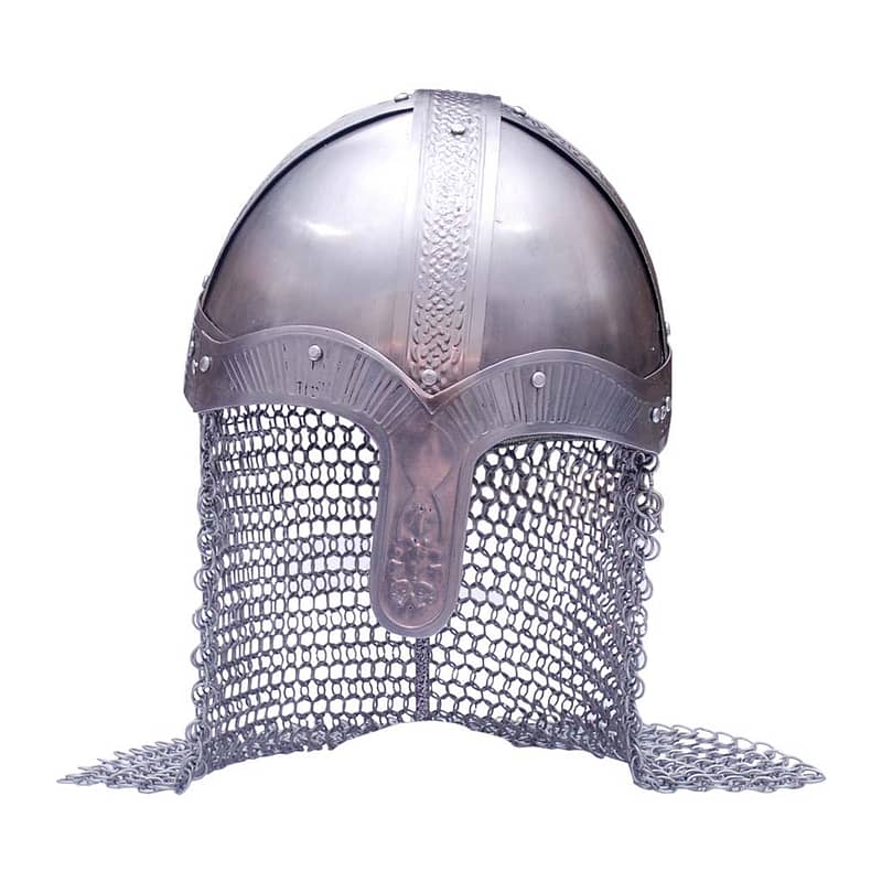 Medieval Warrior Helmet With Chain