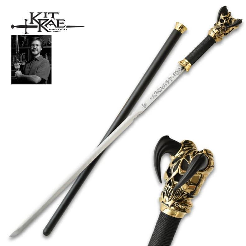 Kit Rae Vorthelok Forged Sword Cane - Gold Edition - SwordsKingdom