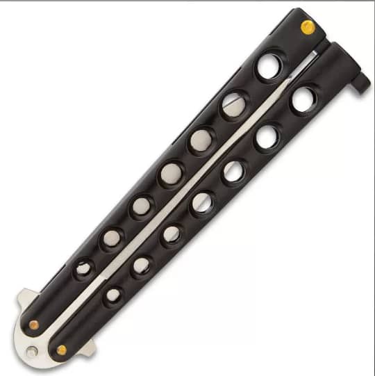 Black Beast Butterfly Knife - Stainless Steel Blade, Skeletonized 