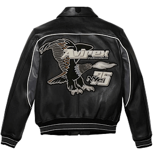 Avirex Nitro Run Leather Jacket Black by VenomJackets