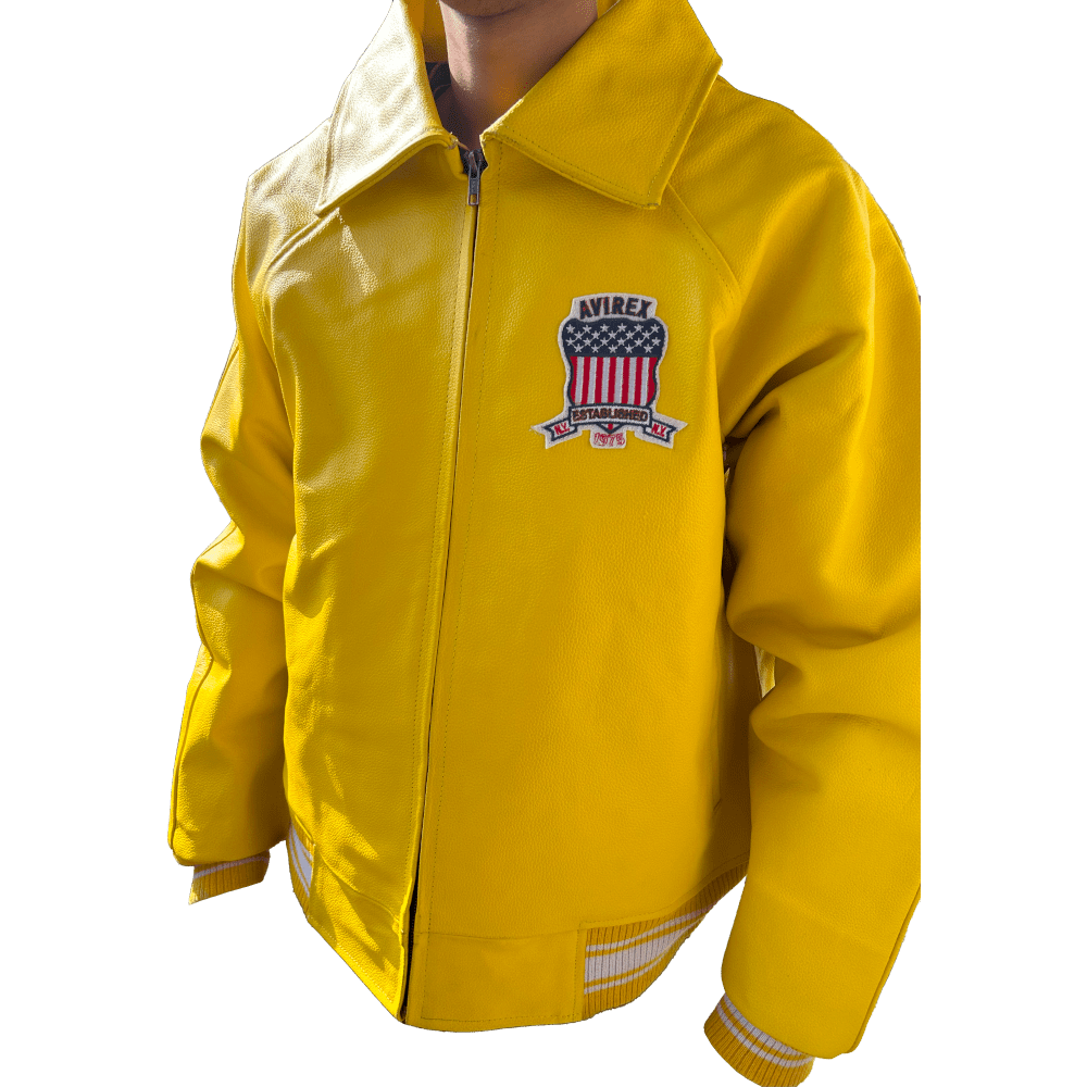 Men's Gold Avirex Leather Icon Jacket by venom Jackets