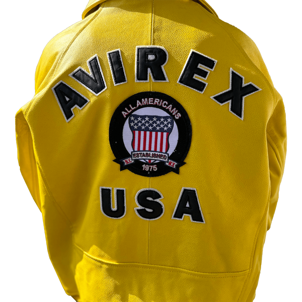 Men's Gold Avirex Leather Icon Jacket by venom Jackets