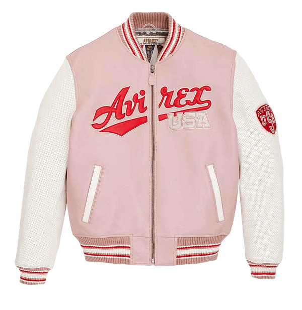 Avirex Pink Script USA Varsity Leather Jacket by VenomJackets