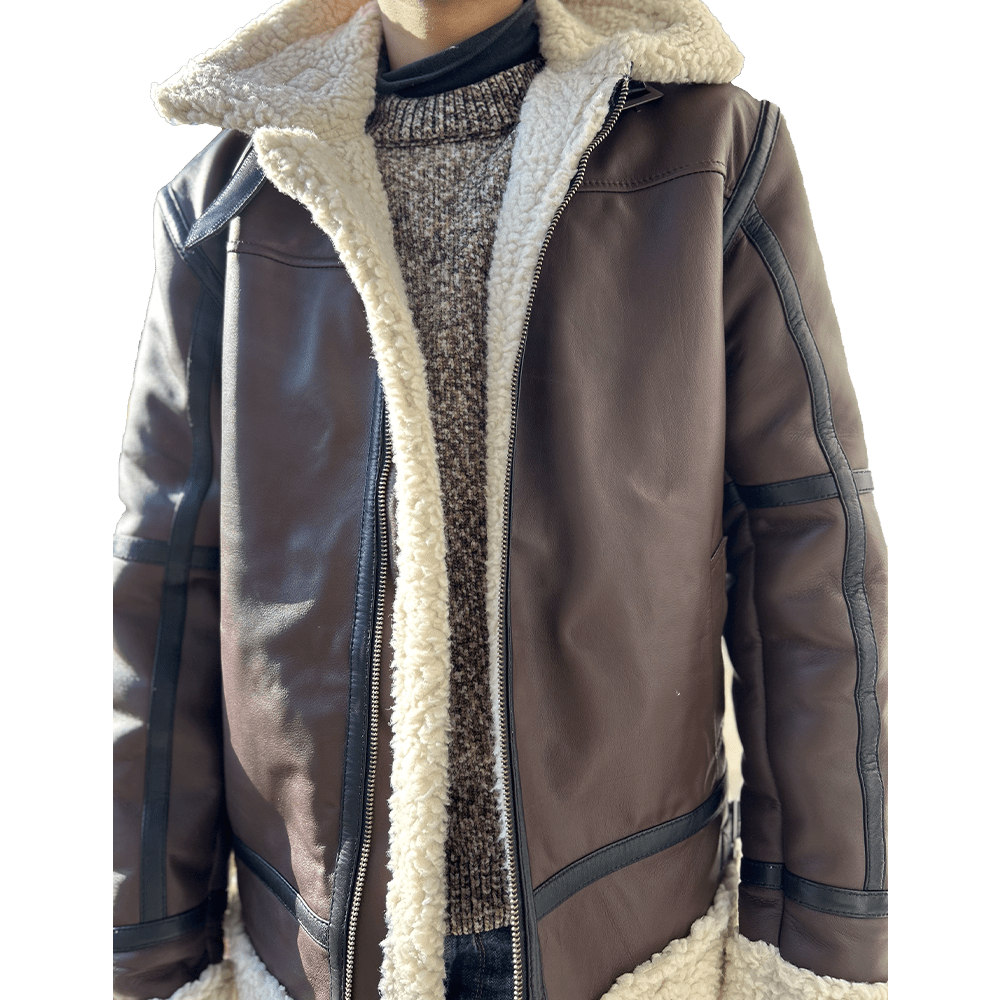 Resident Evil 4 Remake Leon Kennedy Shearling Leather Jacket by venom jackets