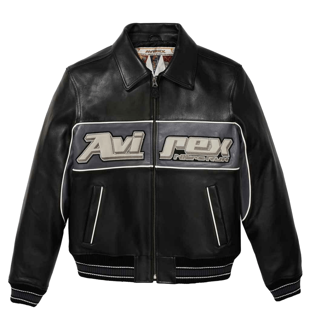 Avirex Nitro Run Leather Jacket Black by VenomJackets