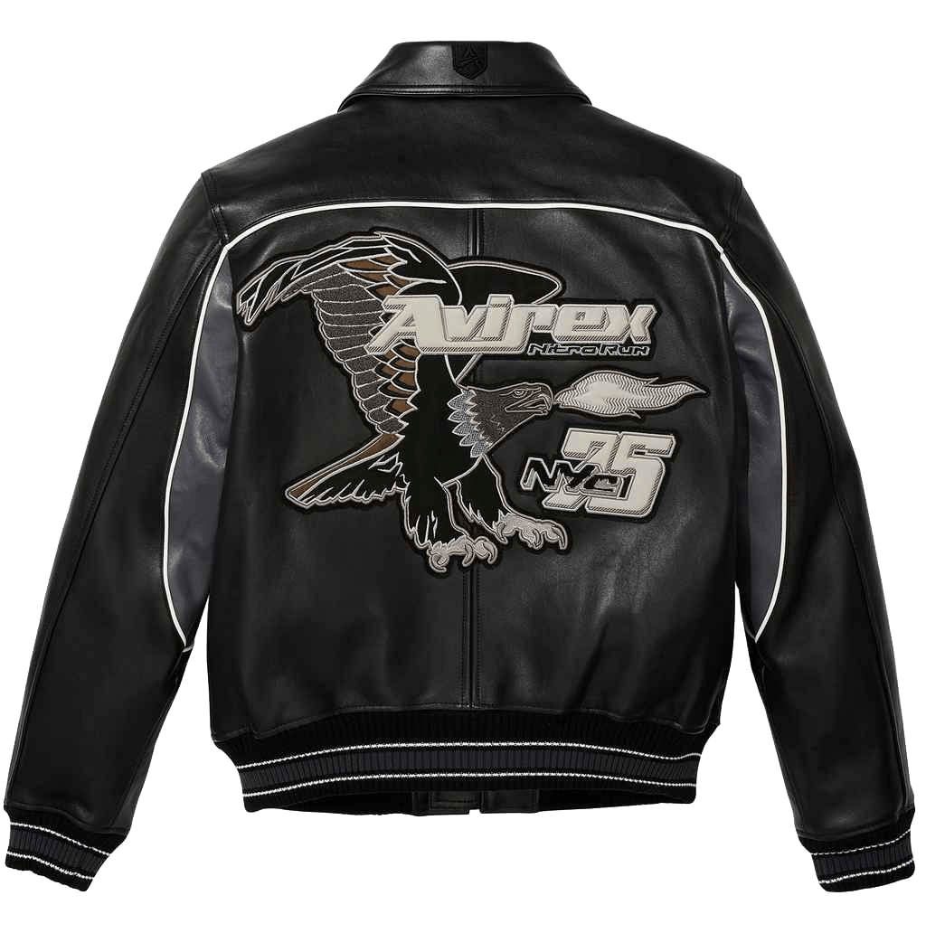 Avirex Nitro Run Leather Jacket Black by VenomJackets
