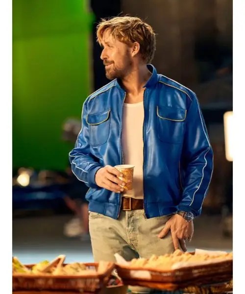 The Chase For Carrera Ryan Gosling Blue Bomber Jacket BY VenomJackets