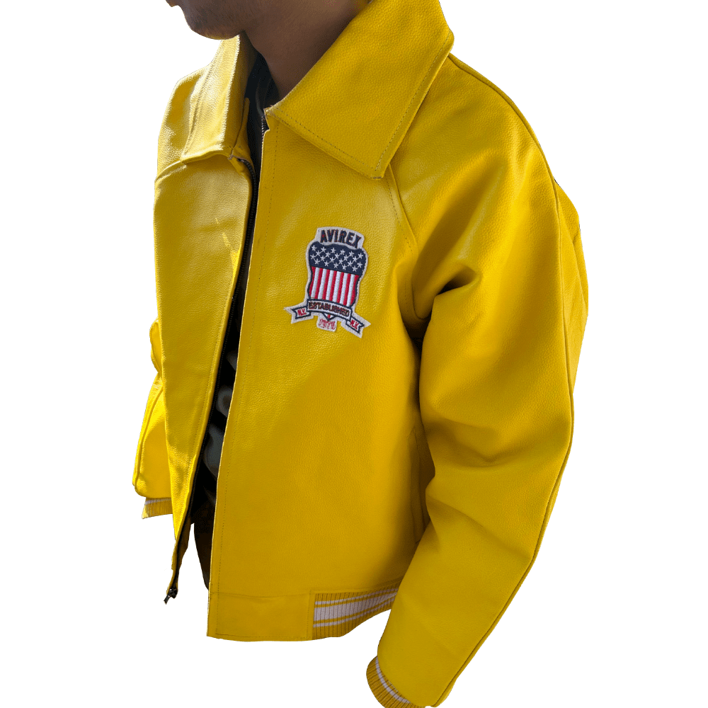 Men's Gold Avirex Leather Icon Jacket by venom Jackets