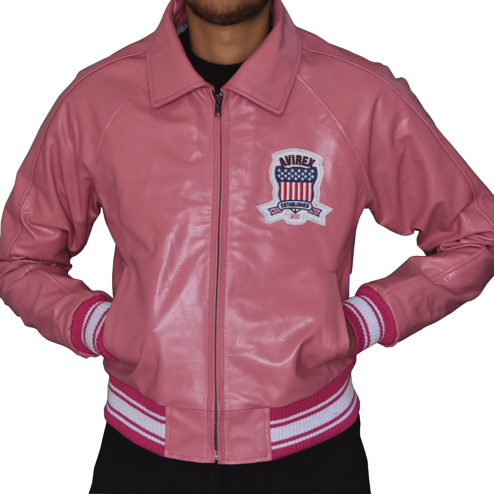 Avirex Icon Collection Pink Men & Women Leather Jacket by Venom Jackets