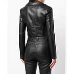Women’s Vegan Shrug faux leather jacket Cropped Bolero Style back