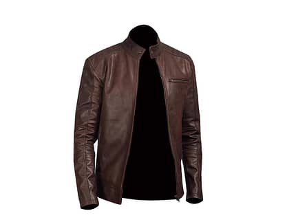 chocolate brown leather jacket