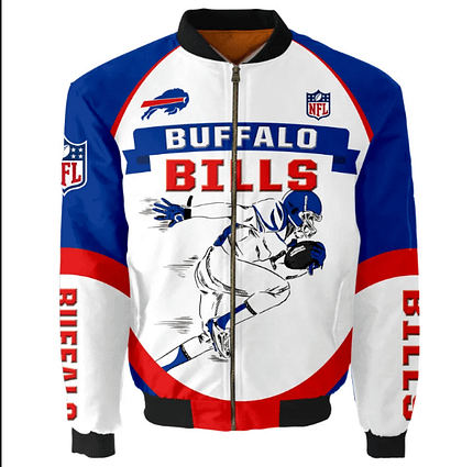 Berke NFL Buffalo Bills 3D Full-Zip Bomber Jacket