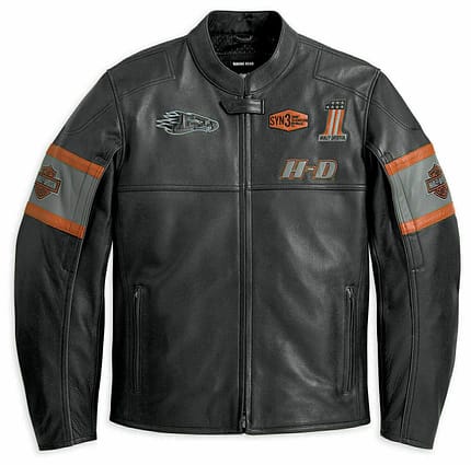 Men's Motorcycle HD Screaming Eagle Black Cowhide Leather Jacket Harley Davidson Motocollection