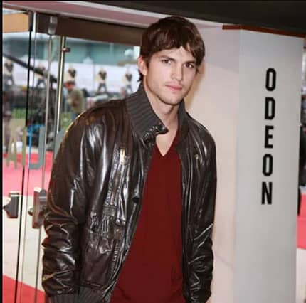 Ashton Kutcher Bomber Leather Jacket
