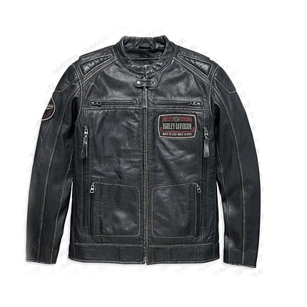 Harley Davidson Cowhide Black leather Jacket Motocollection