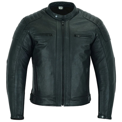 Leather Motorcycle Touring Jacket With Genuine CE Armor Biker Thermal