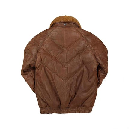 Brown Men’s Leather V Bomber Jacket