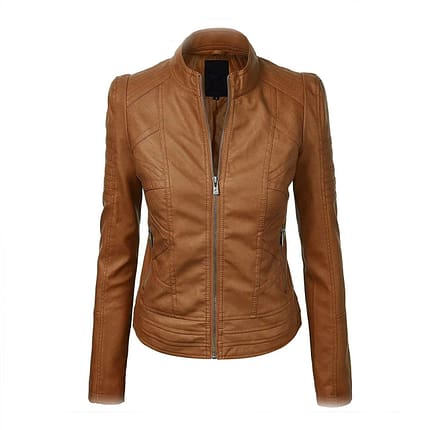 Brown High Light Leather Fashion Jacket Motocollection
