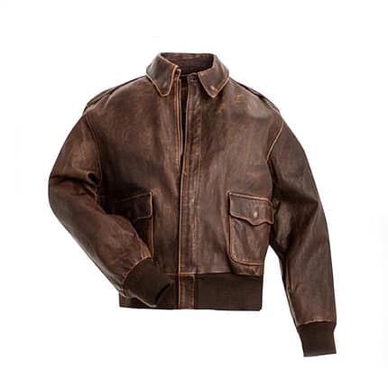 A2 Aviator Distressed Brown Leather Cockpit Bomber Jacket