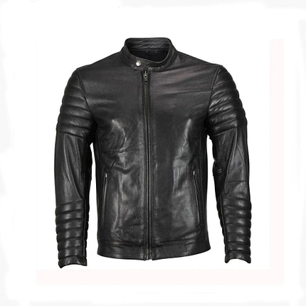 Men’s Moto Snap Collar Biker Fashion Leather jacket