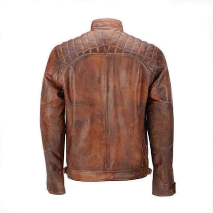 Café Racer Distressed Motorcycle Real Leather Jacket Motocollection