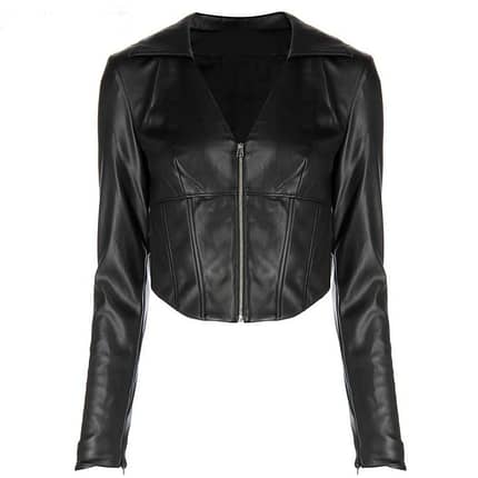 Women's Vegan Shrug faux leather jacket Cropped Bolero Style