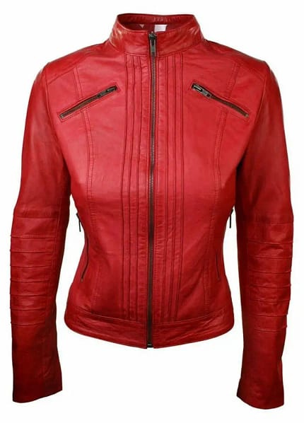 women red real jacket