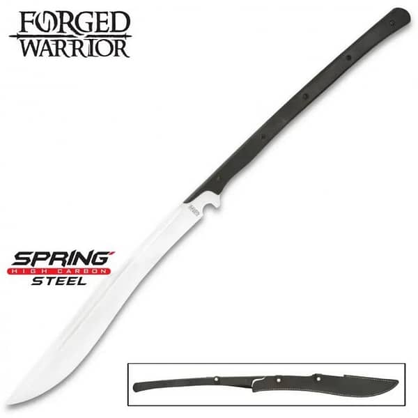 Forged Warrior Long High Carbon Spring Steel Sword with Sheath