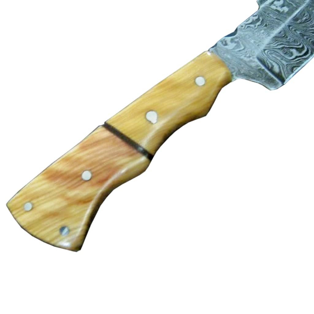 Handmade Damascus Hunter Pocket Knife Stunning Leather Sheath