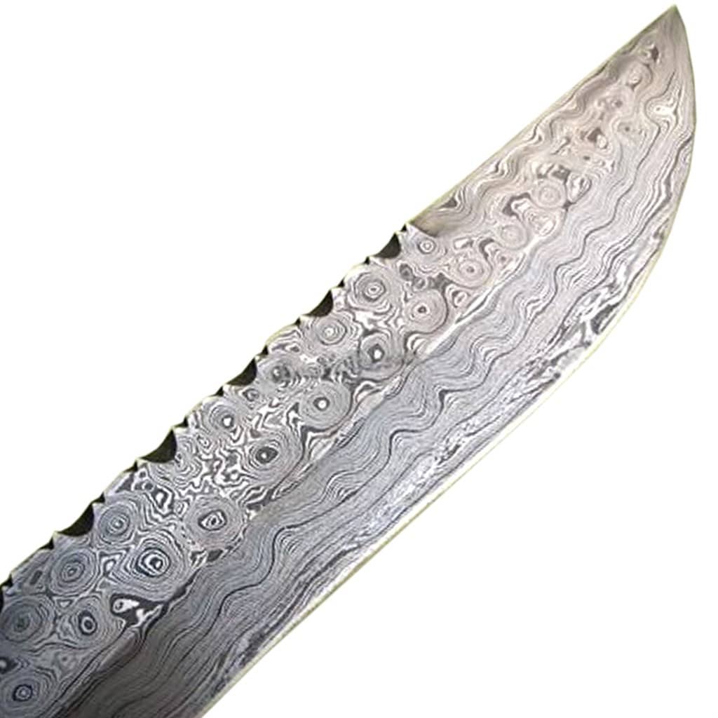 New Perfect Fantastic Rock Solid handle Carbon Steel Damascus Bowie Knife 17"