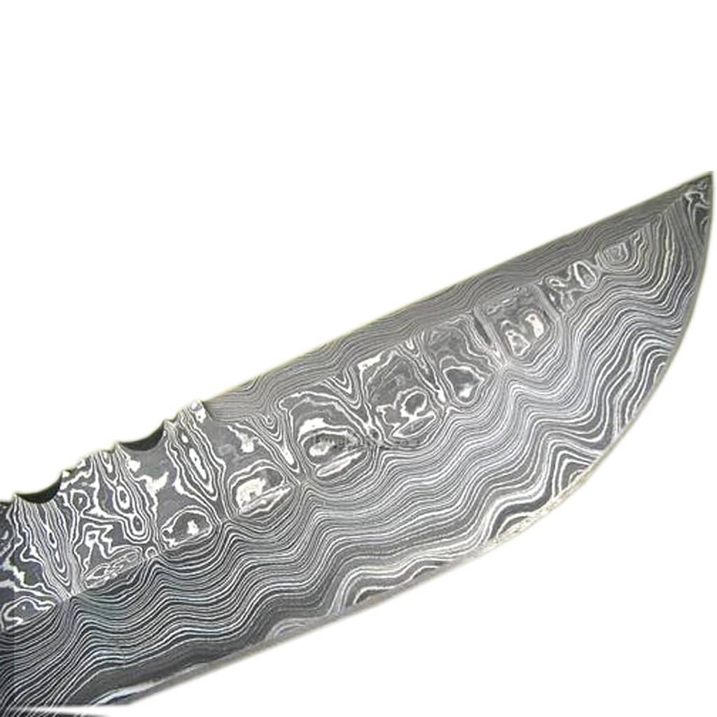 15.6" Dashing Looks Damascus Bowie Knife Horn Handle Wonderful Blade
