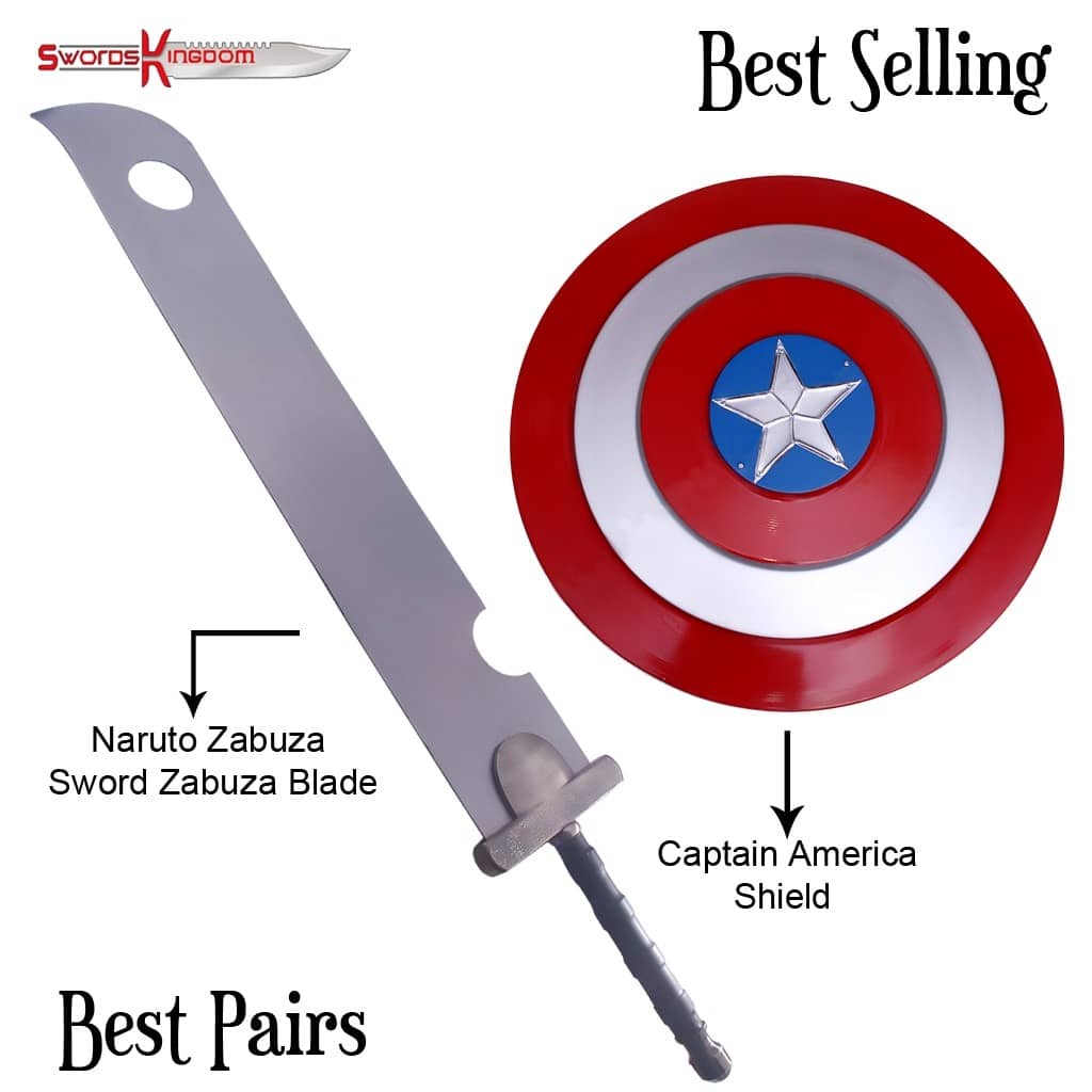 Anime Inspired Zanbatou Slayer Sword & Red Captain America Shield Replica