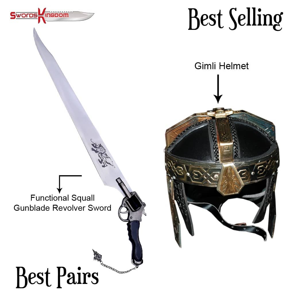 Functional Squall Gunblade from Final Fantasy & Functional Gimli Helmet from LOTR