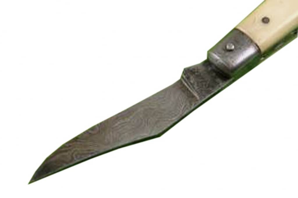 Damascus Carbon Steel Folding Knife Handmade Sheath Elegant 4.5"