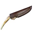 New Knife Damascus Horn Stag Handle Steel Hunting Handmade Custom Bowie Art Skinner