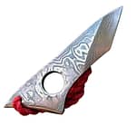 Small Damascus Cutter High Carbon Steel Leather Sheath