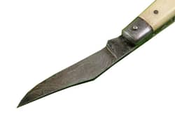 Damascus Carbon Steel Folding Knife Handmade Sheath Elegant 4.5"