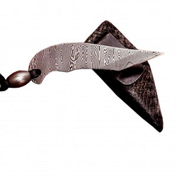 New Kiridashi Cutter Damascus Knife Carbon Steel 5 1/8